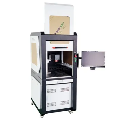 3D automatinis fokusavimo pluošto lazerinė graviruočių aparatas su pilnu uždaryta spintele